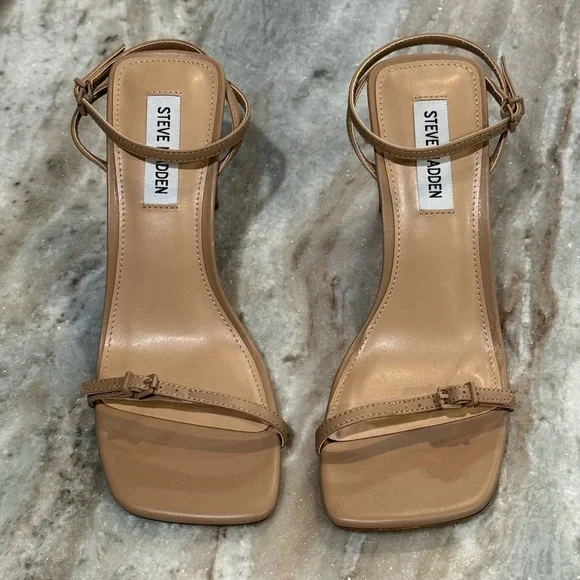 Women’s STEVE MADDEN Aileen tan leather heels- Size 8 - Picture 4 of 10